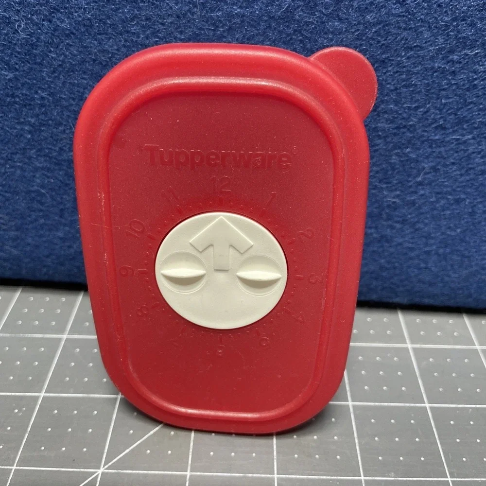 Tupperware Smart Dial Container Freezer Safe 4oz 110mL Red Lid 4160C 4154C